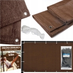 Mata maskująca na balkon 100 x 500 cm osłona balkonowa mata siatka cieniująca brązowa