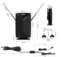 Antena dookólna mocna aktywna wew. zew. DVB T2 TV naziemnej 4K Vayox