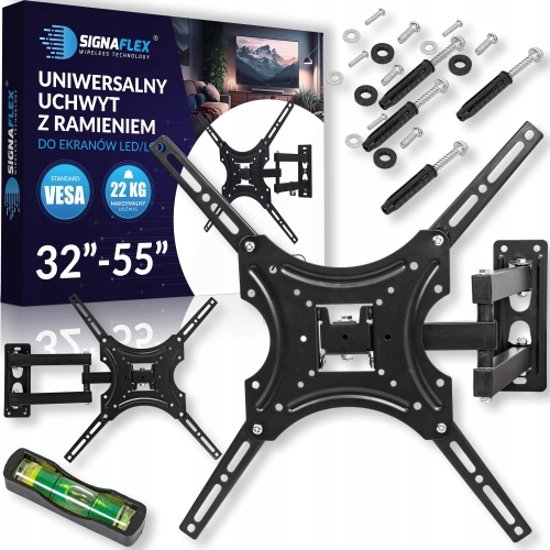 Uniwersalny obrotowy uchwyt do telewizora wieszak TV monitora 32-55 do 22 kg VESA