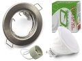 Oprawa oprawka halogenowa sufitowa srebrna metalowa GU10 6 W LED CW B-Line