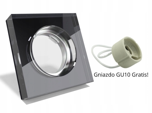 Oprawa oprawka halogenowa sufitowa szklana czarna GU10 gruba 20 mm B-Line