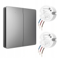 Bezbateryjny bezprzewodowy podwójny włącznik światła Linbell Linptech grey K9W2 + 2R2