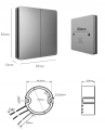 Bezbateryjny bezprzewodowy podwójny włącznik światła Linbell Linptech grey K9W2 + 2R2