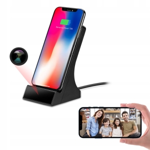 Ukryta mini kamera w ładowarce WiFi ładowarka indukcyjna detekcja ruchu