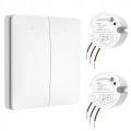 Bezbateryjny bezprzewodowy podwójny włącznik światła Linbell Linptech white K9W2 + 2R2