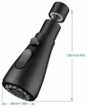 Przedłużka aerator relator adapter końcówka kranu kuchennego do baterii 3 funkcje czarna