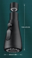 Przedłużka aerator relator adapter końcówka kranu kuchennego do baterii 3 funkcje czarna