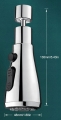 Przedłużka aerator relator adapter końcówka kranu kuchennego do baterii 3 funkcje srebrna