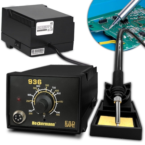 Stacja lutownicza grotowa kolbowa chwytak 50 W 480 C ochrona ESD