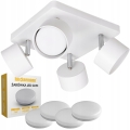 Lampa sufitowa Spot LED light 4-punktowa 4x GX53 biała + żarówki