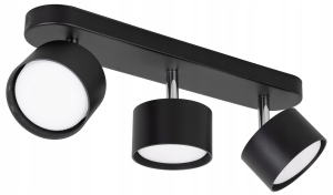 Lampa sufitowa Spot LED 3-punktowa GX53 czarna + 3x żarówka