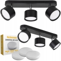 Lampa sufitowa Spot LED 3-punktowa GX53 czarna + 3x żarówka