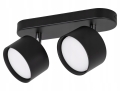 Lampa sufitowa Spot light 2-punktowa 2x GX53 czarna + żarówki