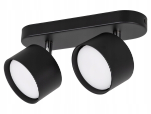 Lampa sufitowa Spot light 2-punktowa 2x GX53 czarna + żarówki