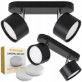 Lampa sufitowa Spot light 2-punktowa 2x GX53 czarna + żarówki