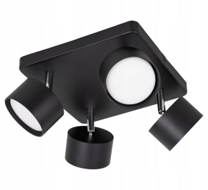 Lampa sufitowa Spot LED light 4-punktowa 4x GX53 czarna + żarówki