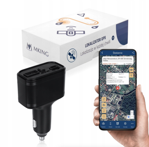 Lokalizator samochodowy GPS 2G + 4G w ładowarce nasłuch detektywistyczny śledzenie darmowa aplikacja 
