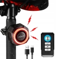 Alarm rowerowy antykradzieżowy lampka tył tylna rowerowa dzwonek pilot K7