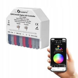 Sterownik taśm cyfrowych WLED Magic Pixel LED IC WiFi ESP32 Home Assistant WS281x