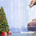Kurtyna świetlna lampki na druciku girlanda białe zimne 300 LED 3 x 3 m