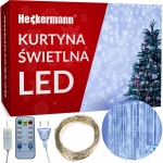Kurtyna świetlna lampki na druciku girlanda białe zimne 300 LED 3 x 3 m