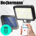 Mocna lampa solarna ogrodowa uliczna LED czujnik zmierzchu ruchu halogen 250 W