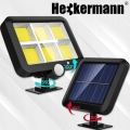 Mocna lampa solarna ogrodowa uliczna LED czujnik zmierzchu ruchu halogen 250 W