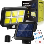 Mocna lampa solarna ogrodowa uliczna LED czujnik zmierzchu ruchu halogen 250 W