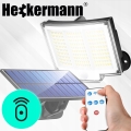 Mocna lampa solarna ogrodowa uliczna LED czujnik zmierzchu ruchu halogen 300 W 210 LED