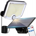 Mocna lampa solarna ogrodowa uliczna LED czujnik zmierzchu ruchu halogen 300 W 153 LED