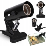 Lampa metalowa uchwyt mocny na żarówkę E27 do zamocowania w terrarium do 200 W