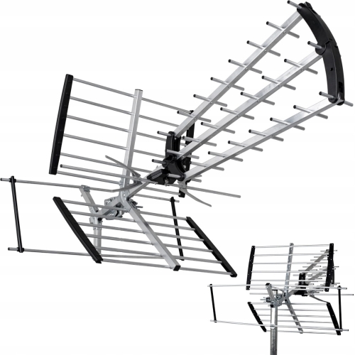 Antena kierunkowa DVB-T2 do TV naziemnej MUX8 filtr LTE HD 4K UHF VHF 120 km Vayox 2000