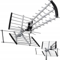 Antena kierunkowa DVB-T2 do TV naziemnej MUX8 filtr LTE HD 4K UHF VHF 120 km aktywna na 3 TV Vayox 2000