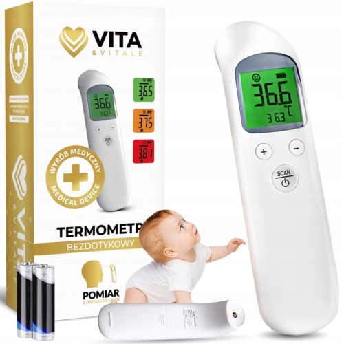 Termometr medyczny lekarski bezdotykowy na podczerwień alarm gorączki