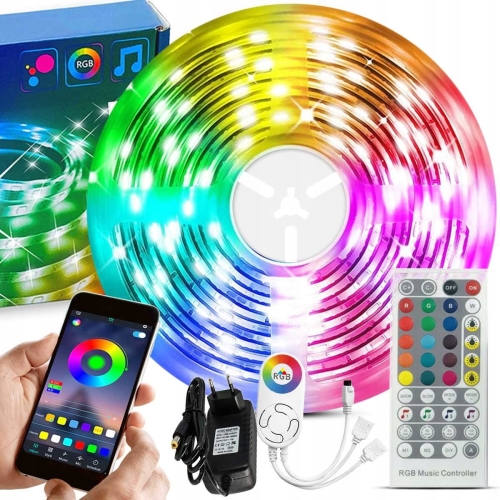 Taśma LED RGB WiFi Bluetooth z pilotem IP20 5 m