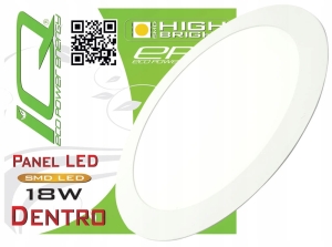 Panel plafon lampa LED podtynkowy sufitowy okrągły biały 18 W CCD Dentro B-Line
