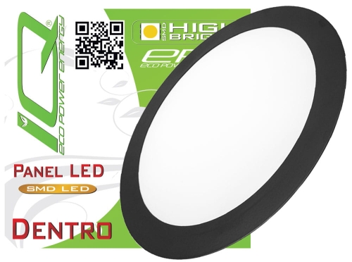 Panel plafon lampa LED podtynkowy sufitowy okrągły czarny 18 W CCD Dentro B-Line