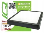 Panel plafon lampa LED natynkowy sufitowy kwadratowy czarny 18 W CCD Luma B-Line
