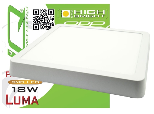 Panel plafon lampa LED natynkowy sufitowy kwadratowy biały 18 W CCD Luma B-Line