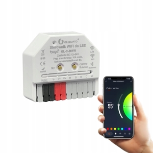 Mini sterownik Premium 5 w 1 do taśm pasków LED RGB CCT ściemniacz WiFi Tuya