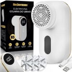 Golarka do ubrań swetrów tapicerki tkanin maszynka do odzieży 6 ostrzy ekran LCD biała