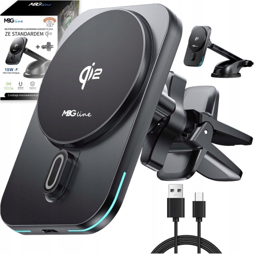 Uchwyt samochodowy na telefon MagSafe QI2 ładowarka bezprzewodowa 15 W certyfikat iPhone