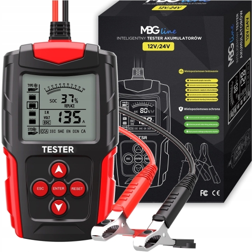 Profesjonalny cyfrowy tester akumulatora miernik precyzyjny do baterii 12 V 24 V LCD