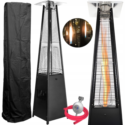 Parasol grzewczy ogrzewacz tarasowy gazowy 13 kW Piramida Cheopsa czarny