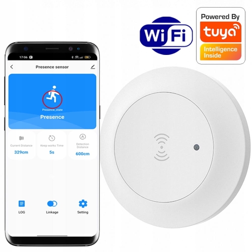 Czujnik mikrofalowy sensor obecności WiFi Tuya 230 V natynkowy