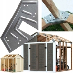 Kątownik ciesielski metalowy łącznik deska 5 cm do drewna 285 x 150 x 1 mm