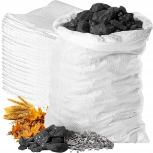 Worki parciane na 50 kg na gruz zboże węgiel brykiet piasek 65 x 105 cm obszyte 10 szt. 