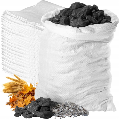 Worki parciane na 50 kg na gruz zboże węgiel brykiet piasek 65 x 105 cm obszyte 10 szt. 