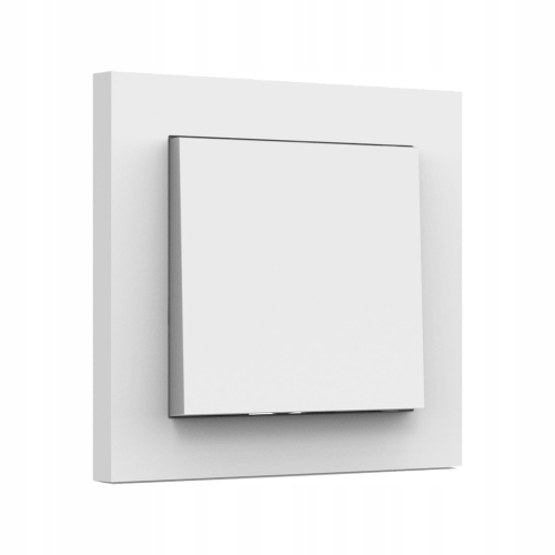 Przycisk włącznik nadajnik bezbateryjny RF433 MHz bezprzewodowy włącznik pojedynczy biały z ramką 1G