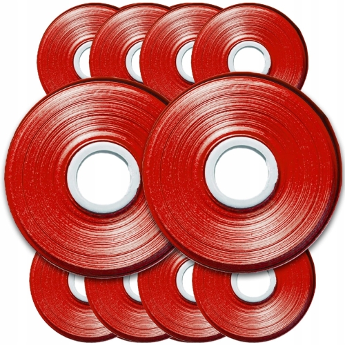 10x taśma 33 m do tapenera zszywacza ogrodowego do wiązania roślin - czerwona